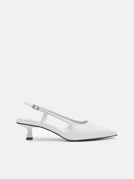 PEDRO Studio Loral Leather Heel Pumps, Chalk, hi-res