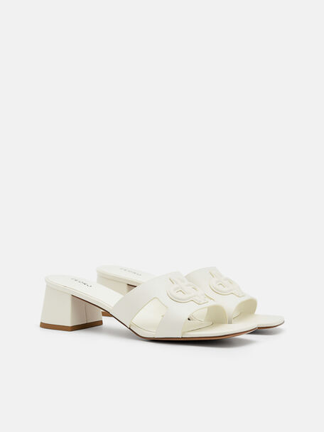 PEDRO Icon Leather Heel Sandals, Black