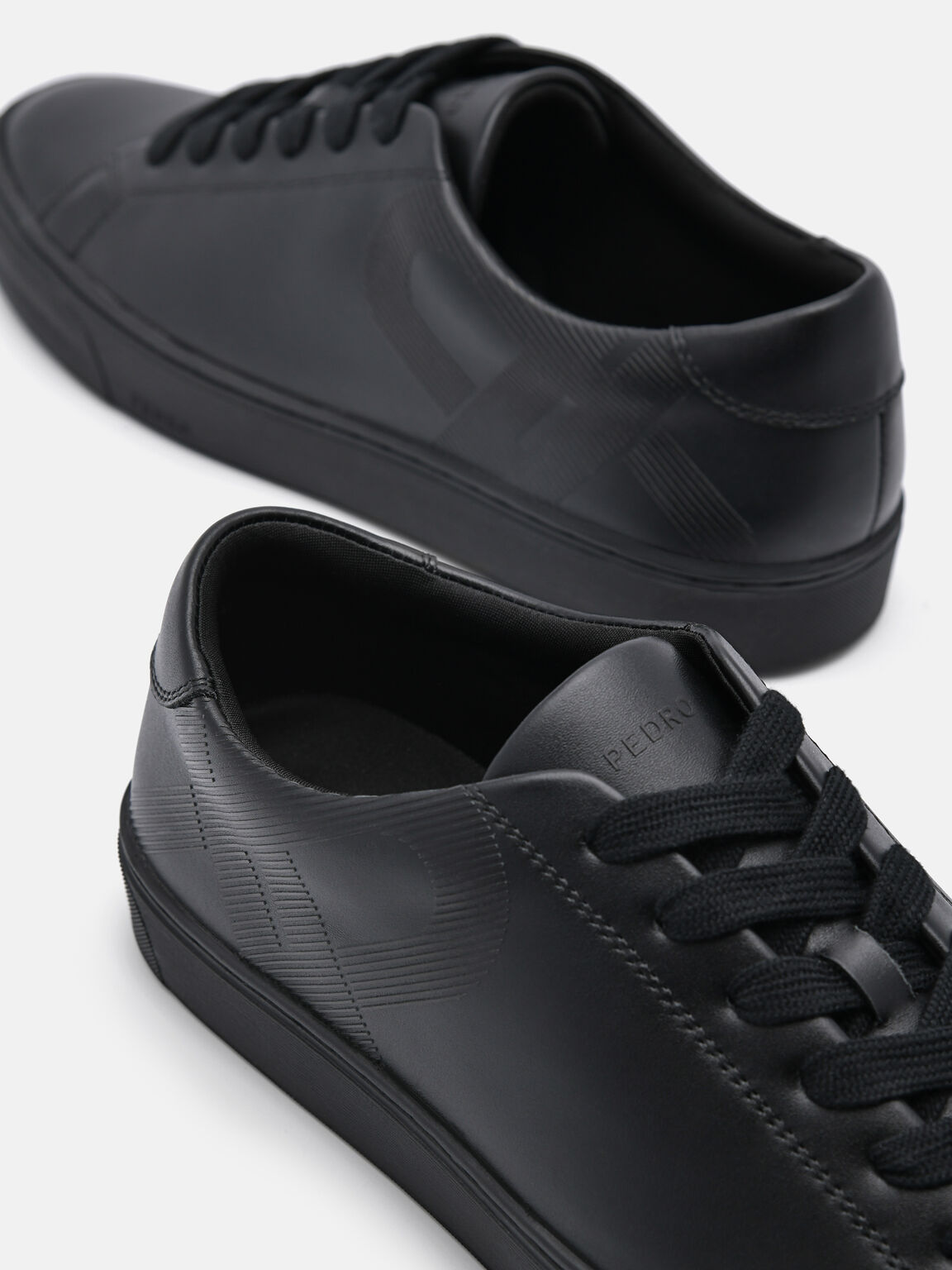 Women's PEDRO Icon Leather Sneakers, Black