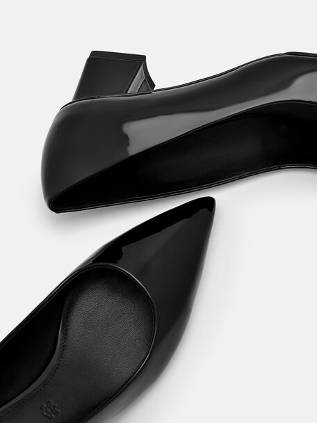 PEDRO Icon Leather Heel Sandals, Black