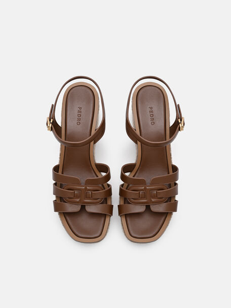 Carmel Leather Wedge Sandals, , hi-res