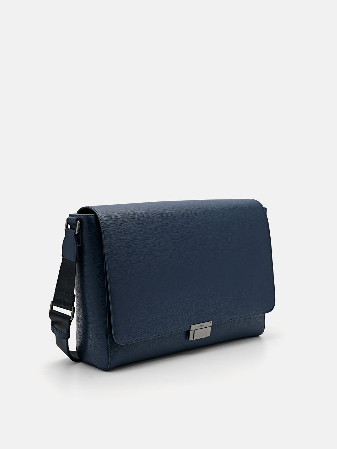 Henry Leather Messenger Bag, Navy