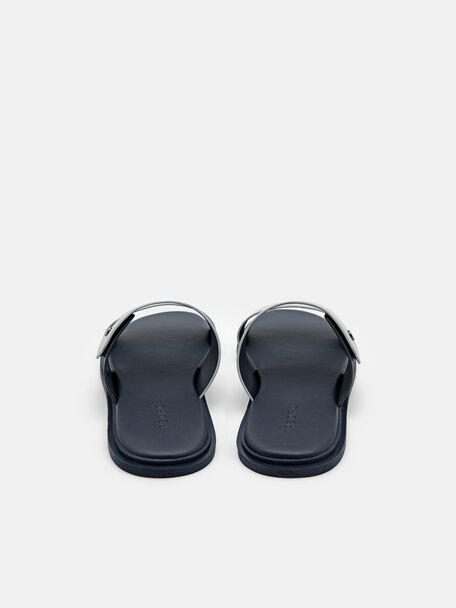 PEDRO Icon Leather Heel Sandals, Black