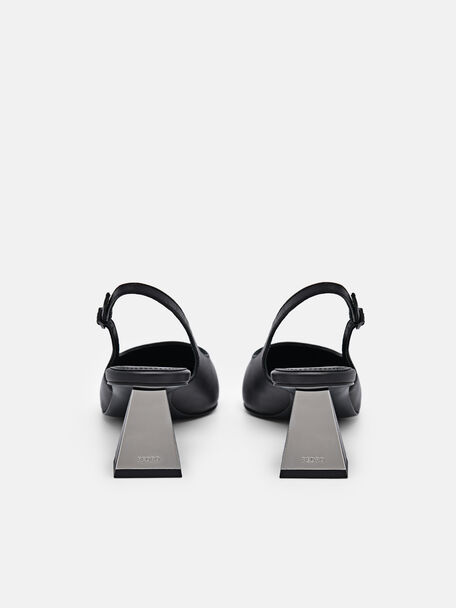 PEDRO Icon Leather Heel Sandals, Black