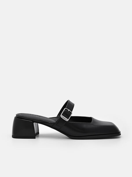 Sepatu Heels Kulit Mules Varsha, 