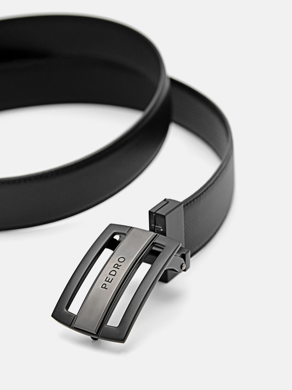 Embossed Leather Reversible Tang Belt, 