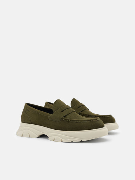 Suede Hybrix Loafers, , hi-res