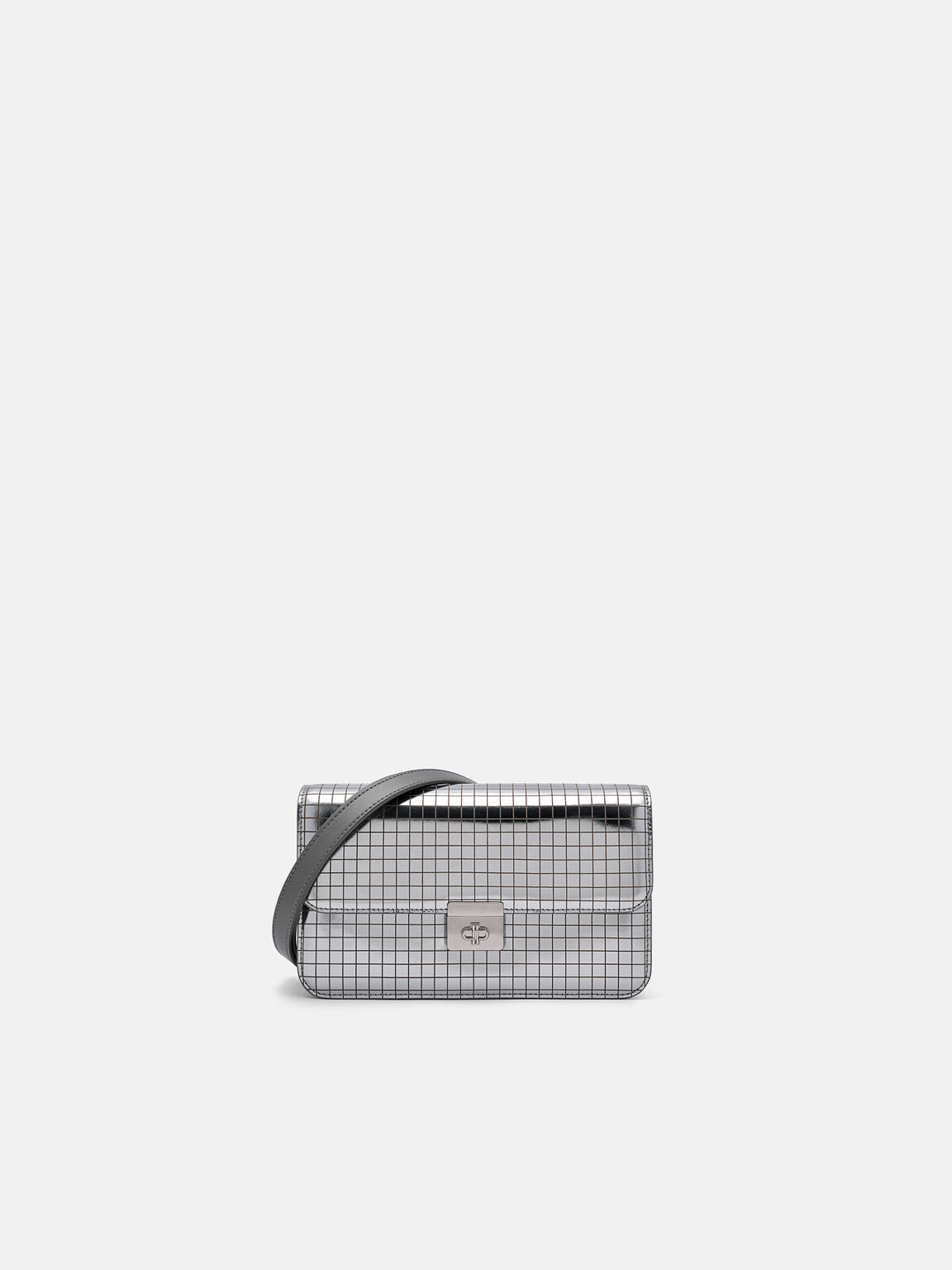 Metallic Leather Shoulder Bag, , hi-res