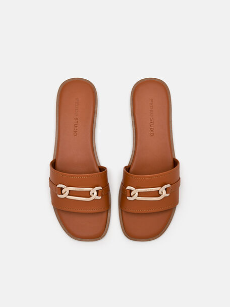 PEDRO Icon Leather Heel Sandals, Black