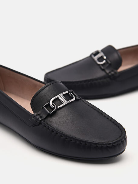 PEDRO Icon Leather Heel Sandals, Black
