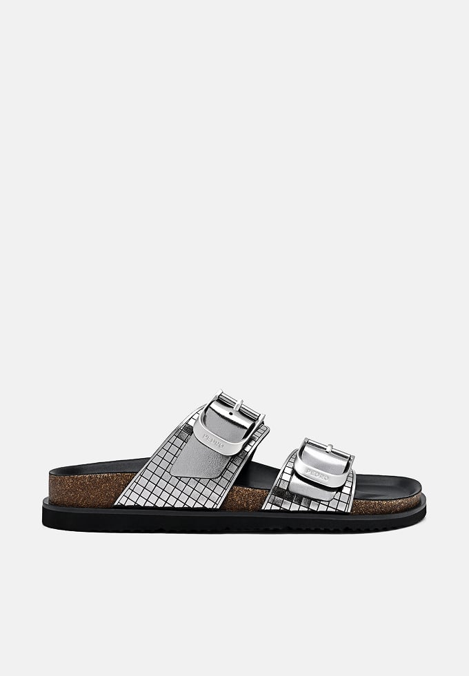 Helix Metallic Leather Sandals