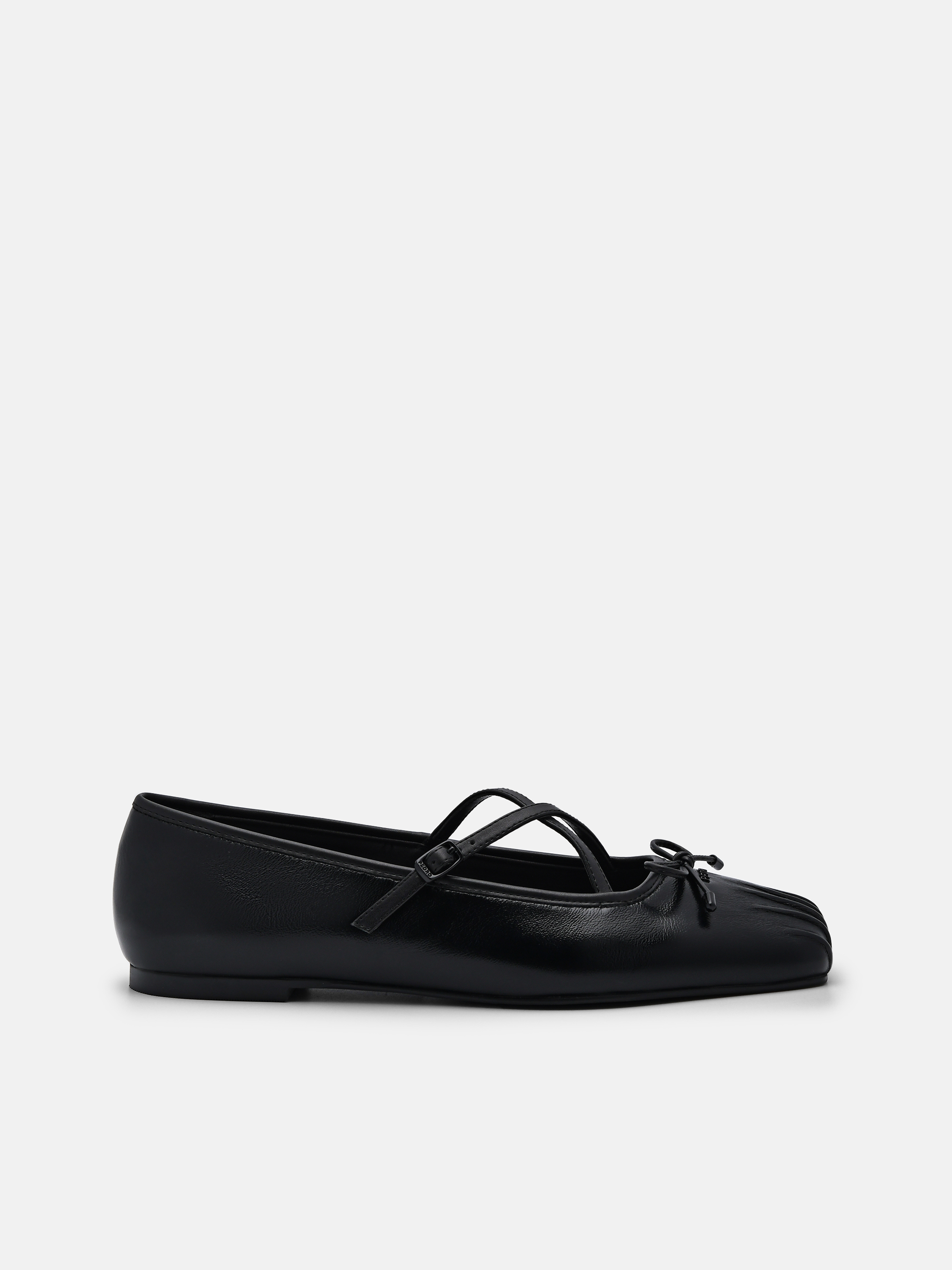 Black Nica Leather Ballerina Flats - PEDRO ID