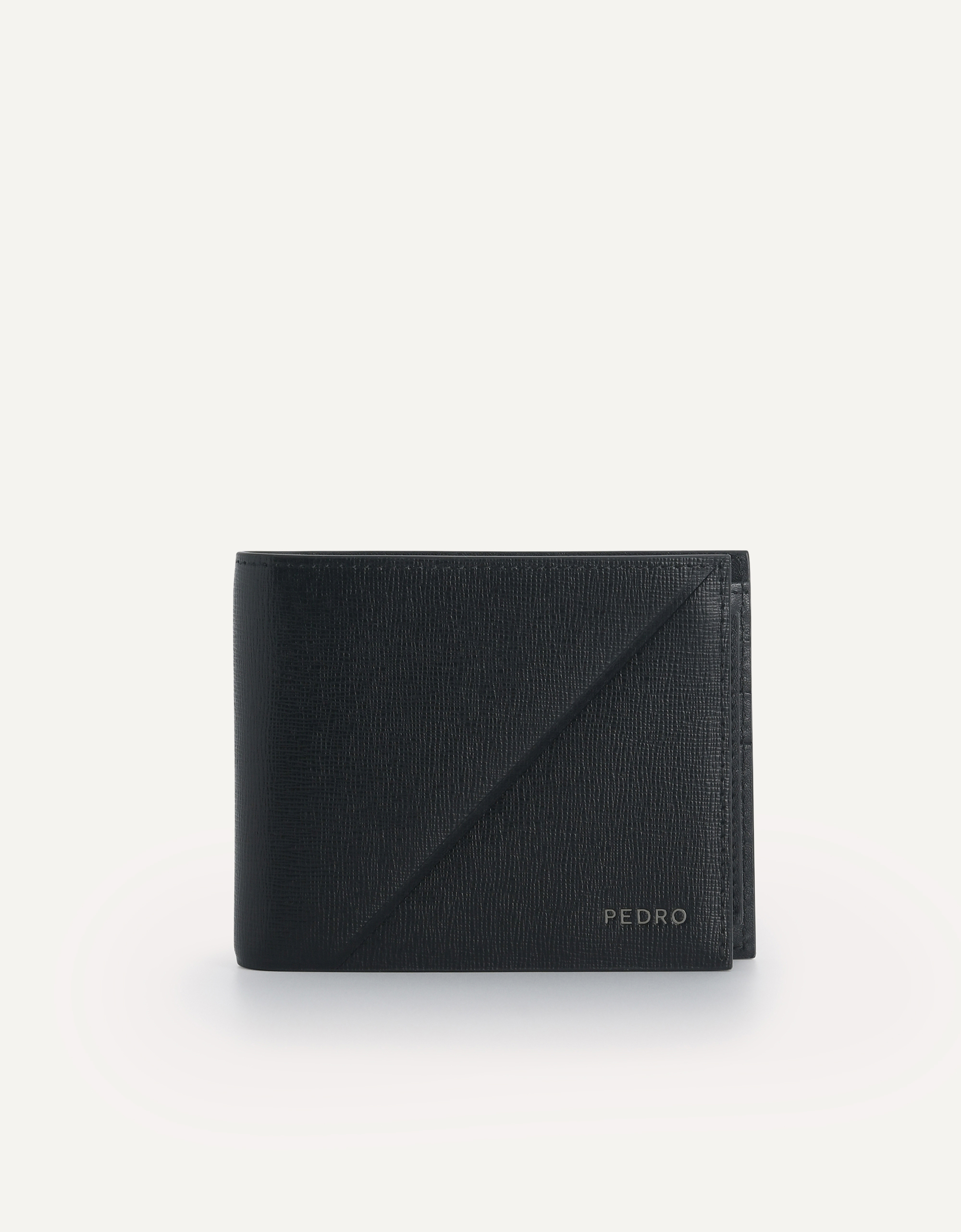 Textured Leather Bi-Fold Wallet with Insert - PEDRO ID