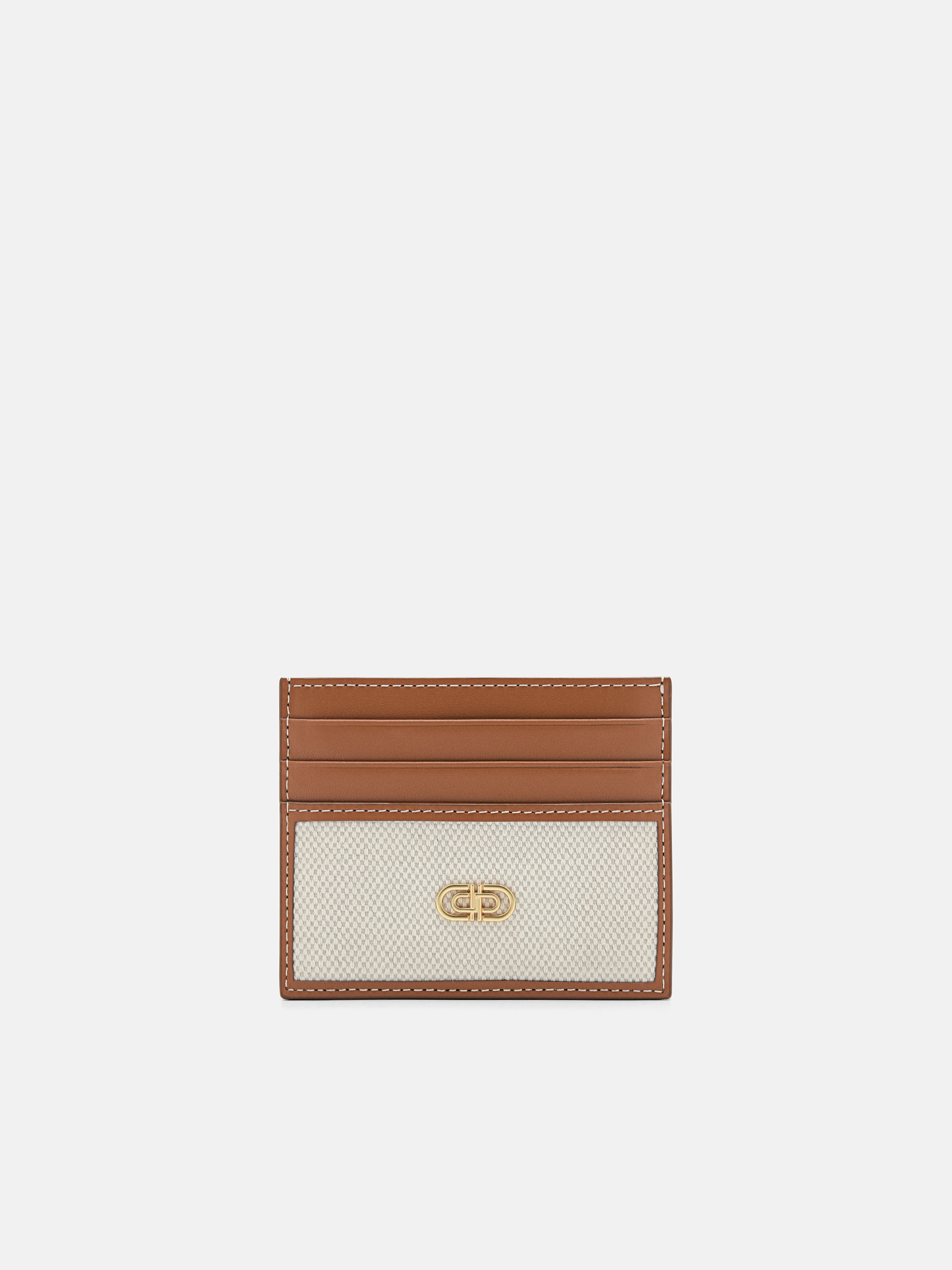 Cognac PEDRO Icon Leather Woven Card Holder - PEDRO ID